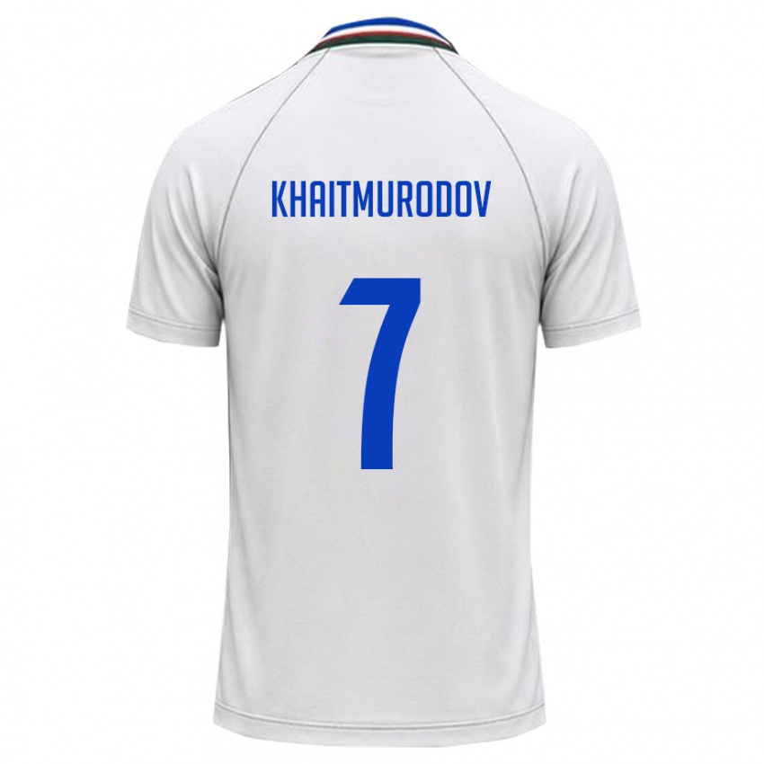 נשים אוזבקיסטן Farrukh Khaitmurodov #7 לבן ירוק כהה הרחק ג'רזי 26-28 חולצה קצרה