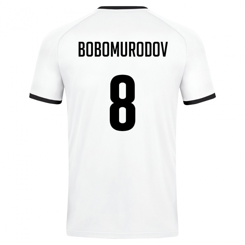 נשים אוזבקיסטן Abulfayz Bobomurodov #8 לבן ירוק כהה הרחק ג'רזי 26-28 חולצה קצרה