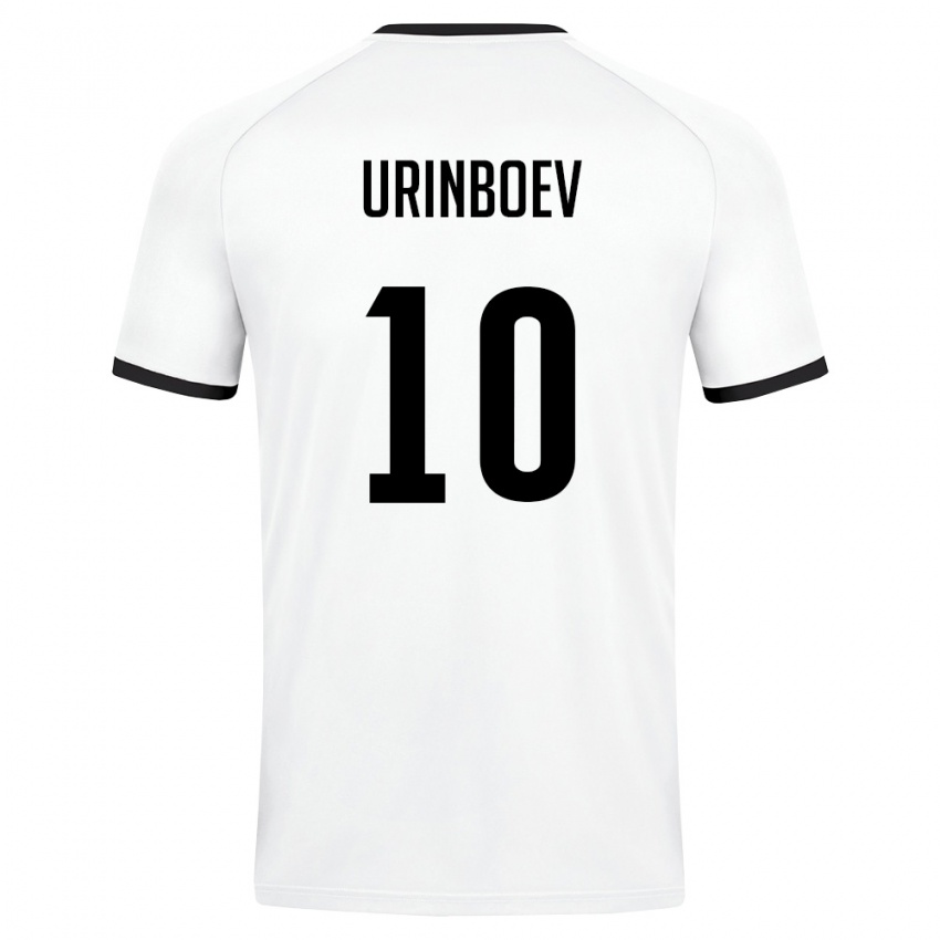 נשים אוזבקיסטן Mukhammadali Urinboev #10 לבן ירוק כהה הרחק ג'רזי 26-28 חולצה קצרה