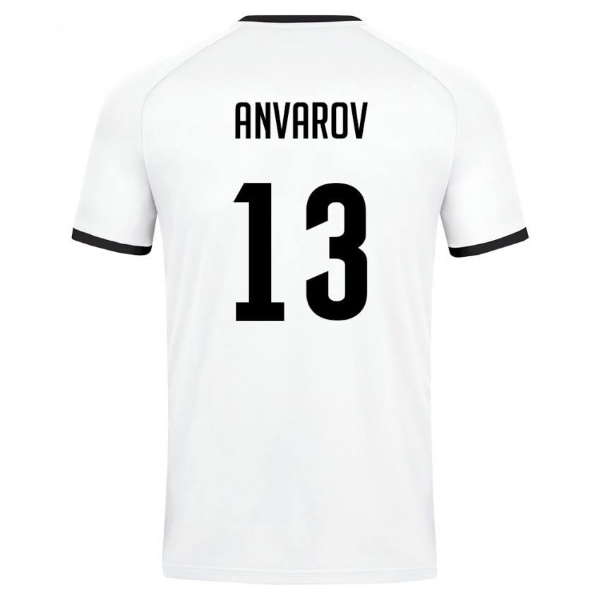 נשים אוזבקיסטן Mirjamol Anvarov #13 לבן ירוק כהה הרחק ג'רזי 26-28 חולצה קצרה