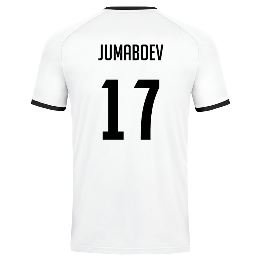 נשים אוזבקיסטן Jasurbek Jumaboev #17 לבן ירוק כהה הרחק ג'רזי 26-28 חולצה קצרה