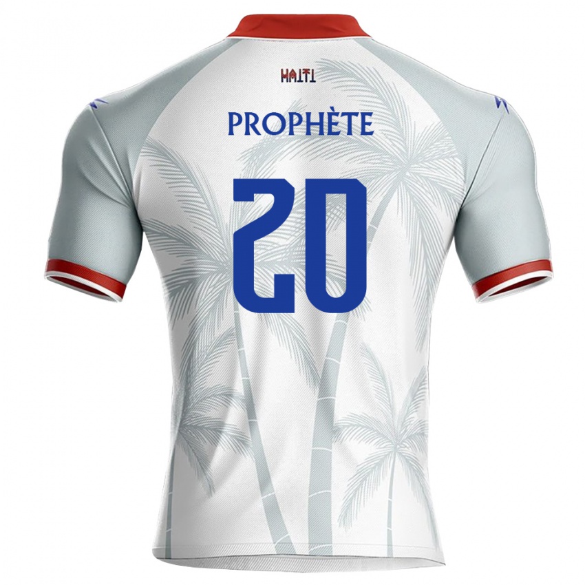 נשים האיטי Macenat Prophète #20 לבן אדום אפור הרחק ג'רזי 26-28 חולצה קצרה