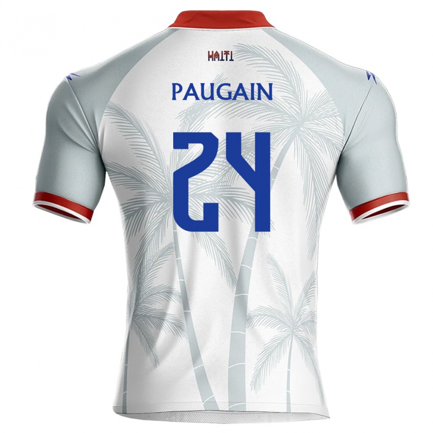 נשים האיטי Wilguens Paugain #24 לבן אדום אפור הרחק ג'רזי 26-28 חולצה קצרה