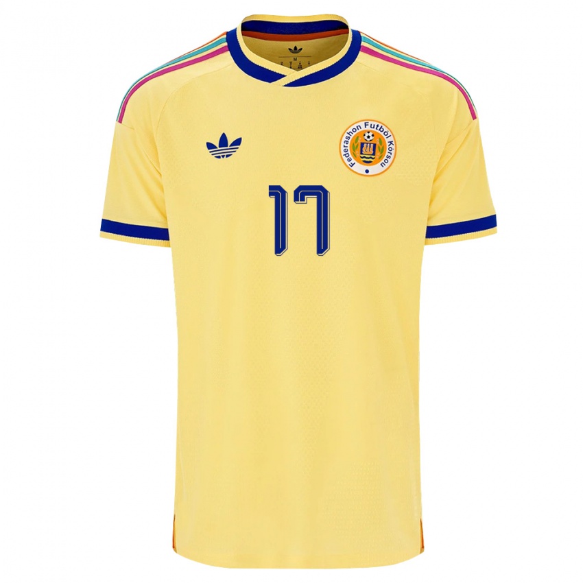 נשים קוראסאו Jayden Cijntje #17 צהוב כהה ורוד הרחק ג'רזי 26-28 חולצה קצרה