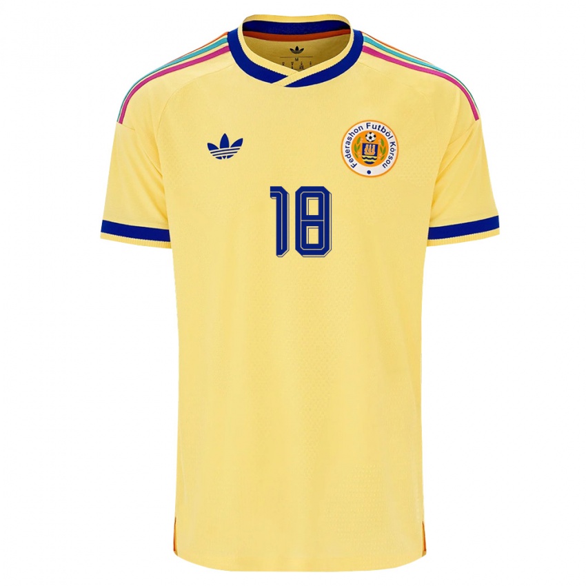 נשים קוראסאו Tarino Marchena #18 צהוב כהה ורוד הרחק ג'רזי 26-28 חולצה קצרה