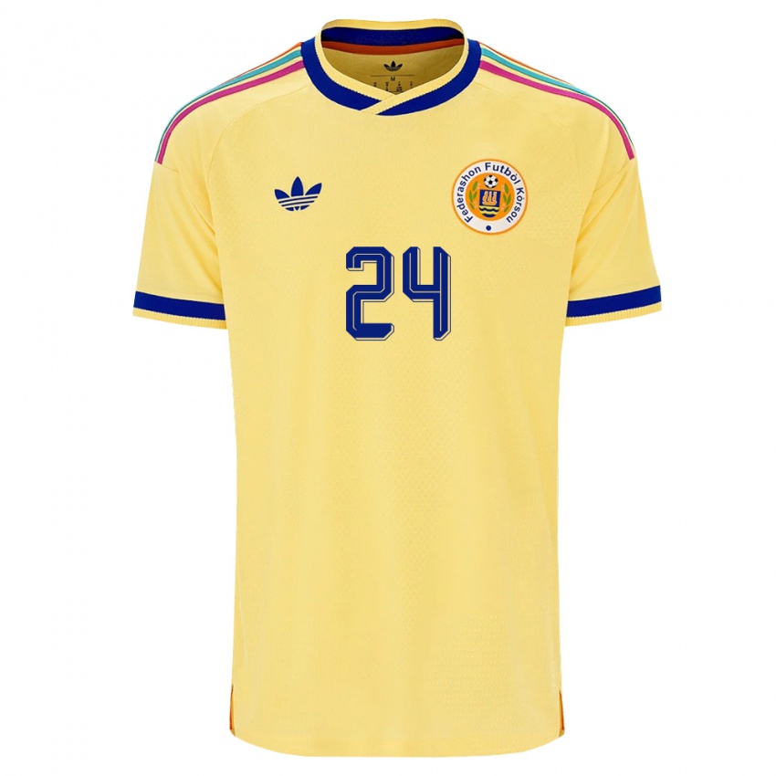 נשים קוראסאו ריצ'דלי בזואר #24 צהוב כהה ורוד הרחק ג'רזי 26-28 חולצה קצרה