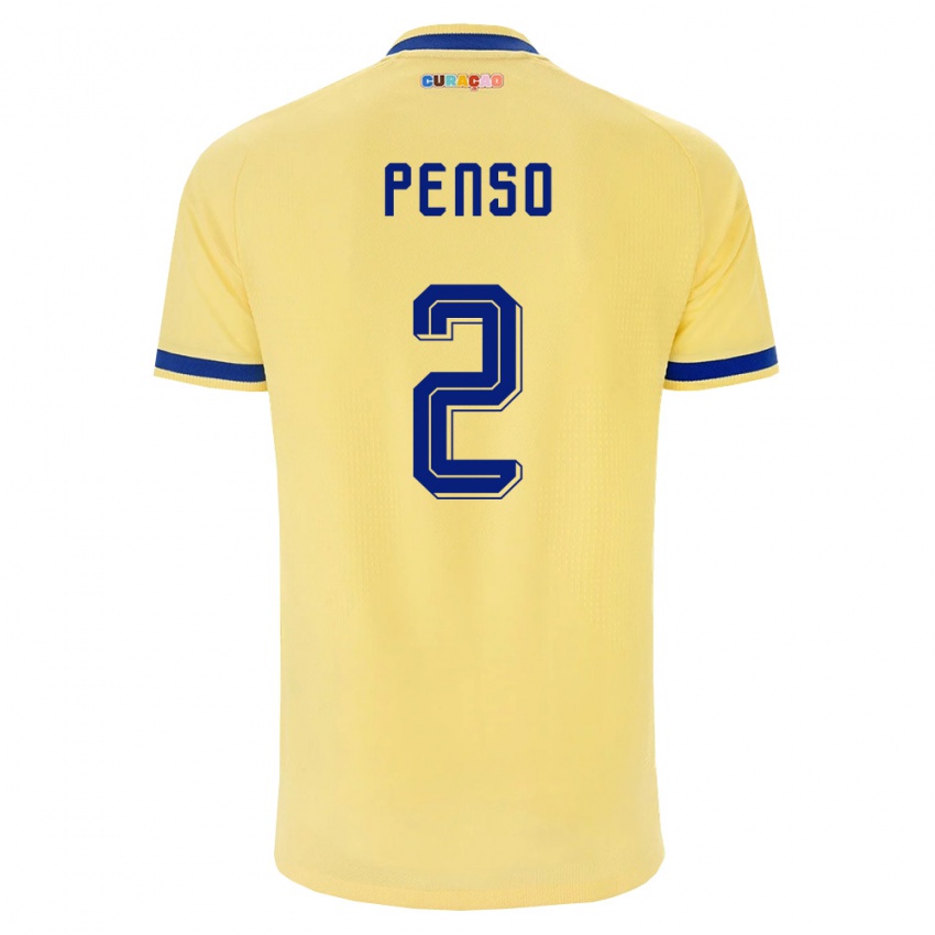 נשים קוראסאו Kyano Penso #2 צהוב כהה ורוד הרחק ג'רזי 26-28 חולצה קצרה