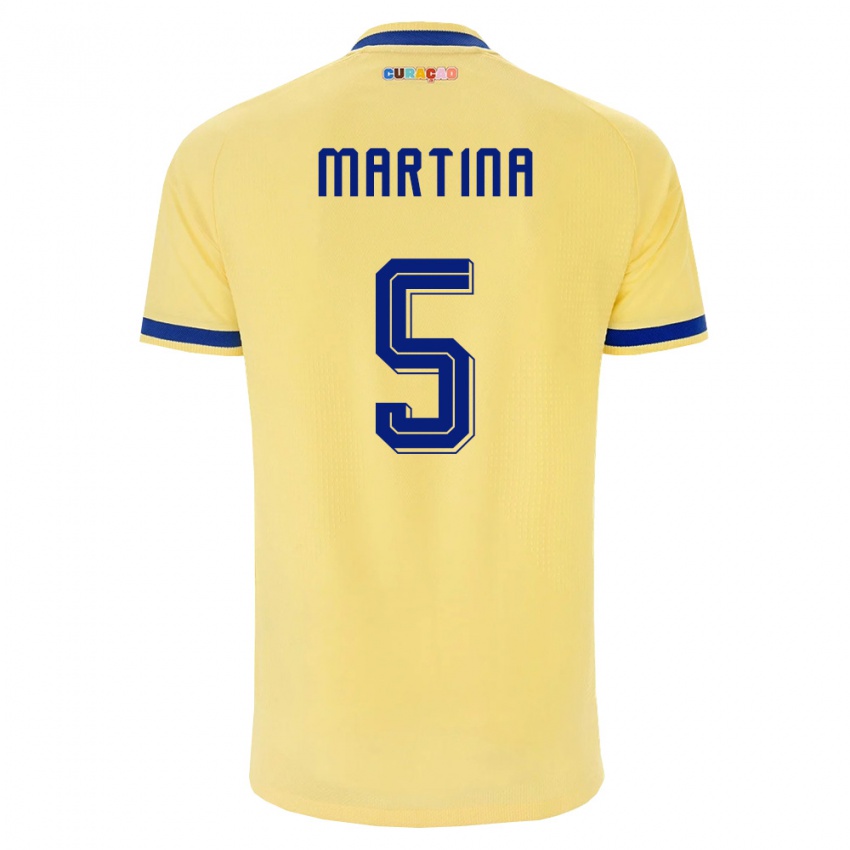 נשים קוראסאו Jorvimar Martina #5 צהוב כהה ורוד הרחק ג'רזי 26-28 חולצה קצרה