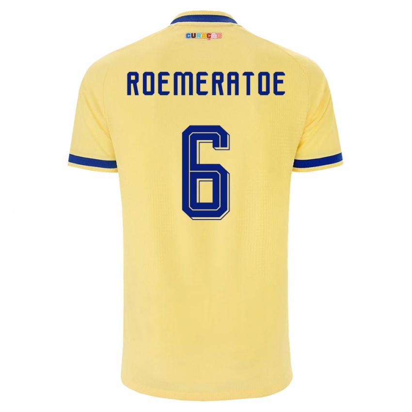 נשים קוראסאו Godfried Roemeratoe #6 צהוב כהה ורוד הרחק ג'רזי 26-28 חולצה קצרה