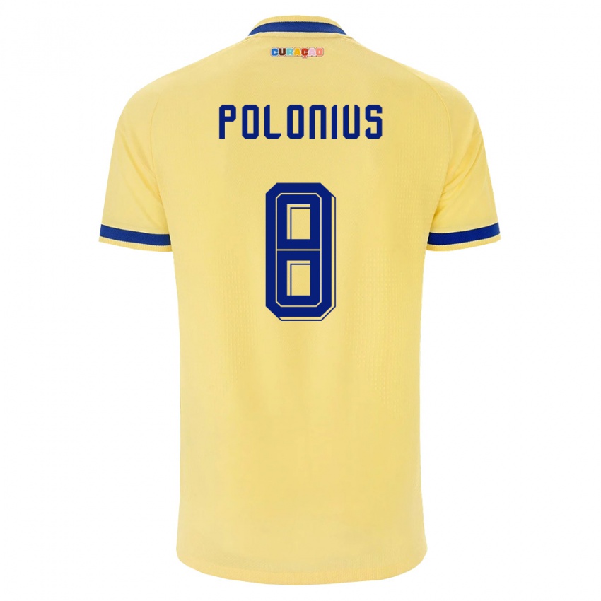 נשים קוראסאו Jaydion Polonius #8 צהוב כהה ורוד הרחק ג'רזי 26-28 חולצה קצרה