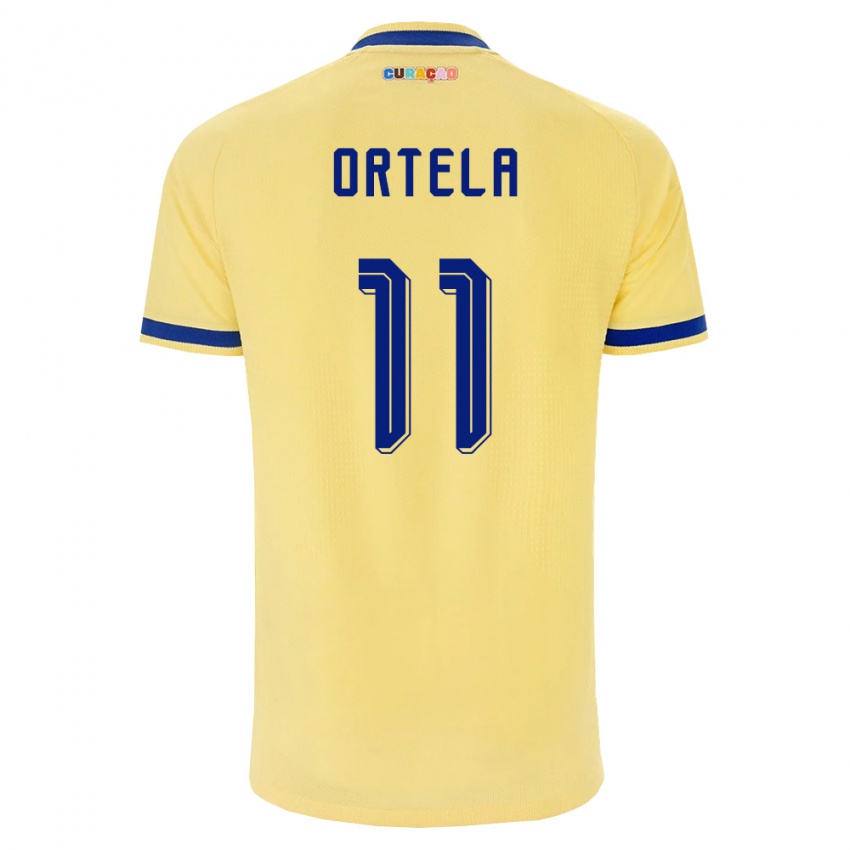 נשים קוראסאו Jerremy Ortela #11 צהוב כהה ורוד הרחק ג'רזי 26-28 חולצה קצרה