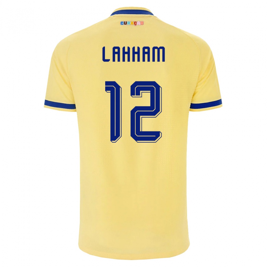 נשים קוראסאו Nasser Lahham #12 צהוב כהה ורוד הרחק ג'רזי 26-28 חולצה קצרה
