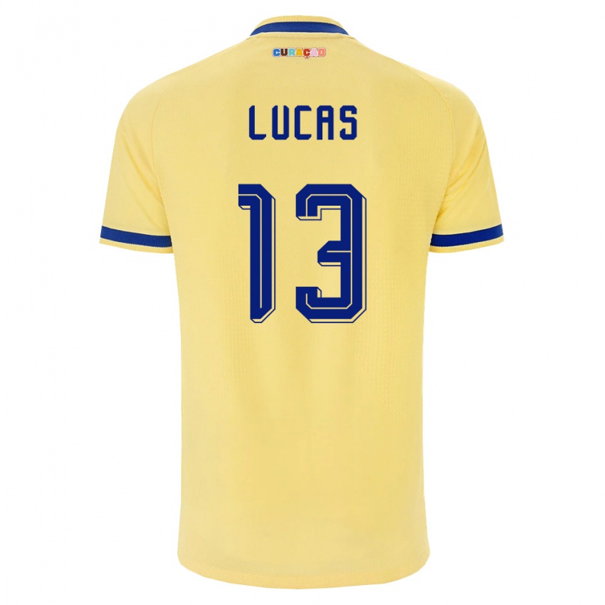 נשים קוראסאו Thyrone Lucas #13 צהוב כהה ורוד הרחק ג'רזי 26-28 חולצה קצרה