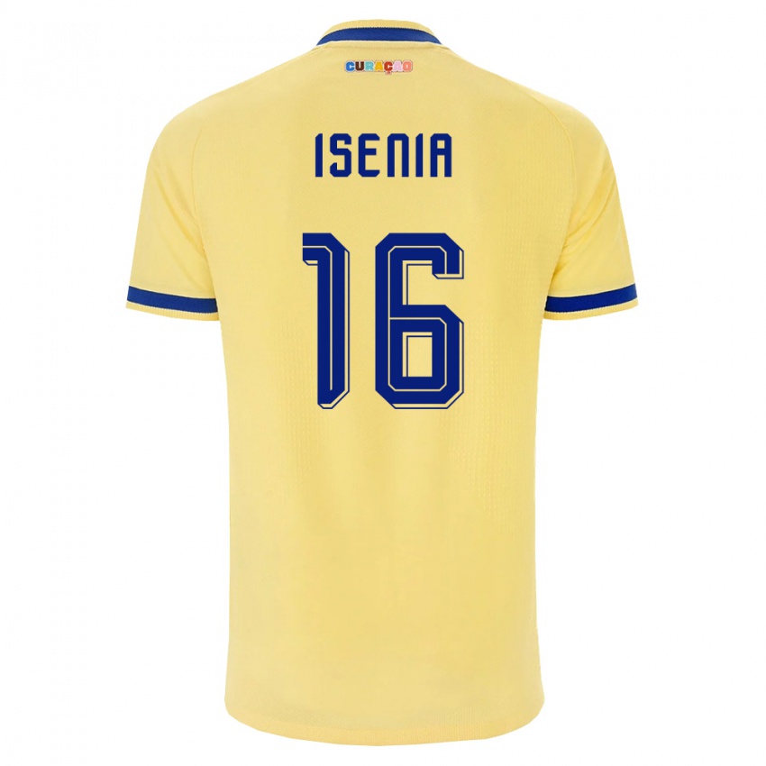 נשים קוראסאו Nathan Isenia #16 צהוב כהה ורוד הרחק ג'רזי 26-28 חולצה קצרה