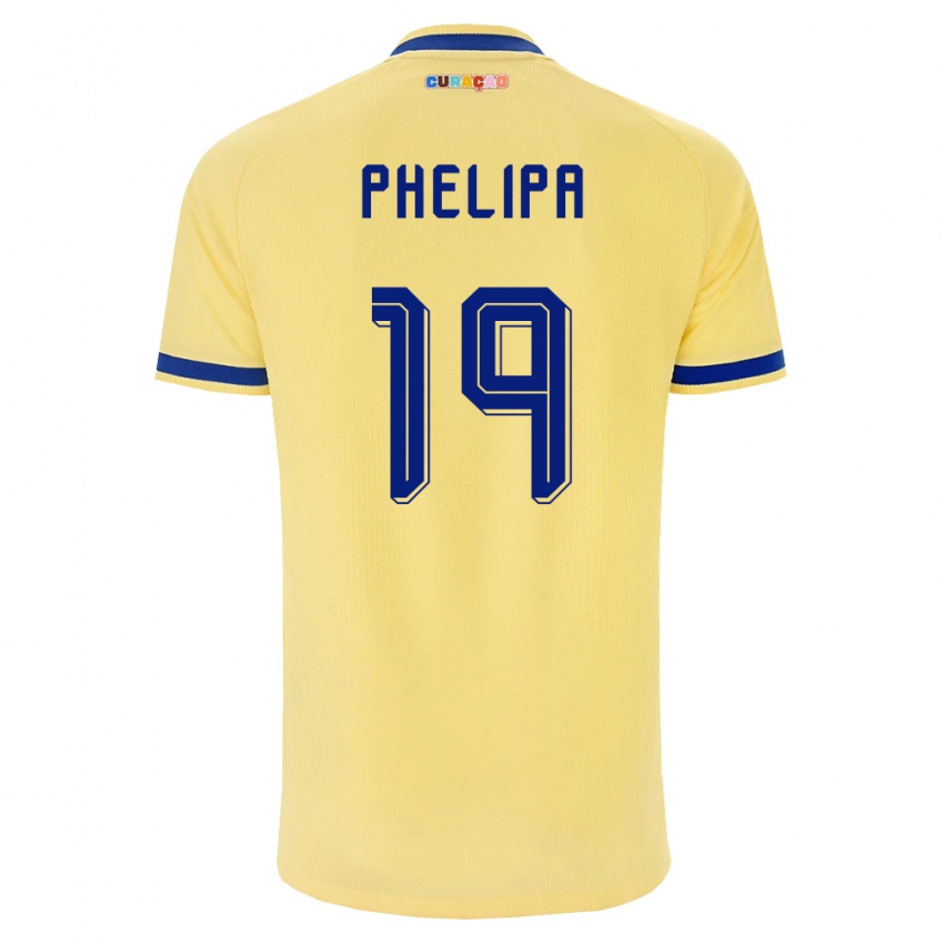 נשים קוראסאו Juraino Phelipa #19 צהוב כהה ורוד הרחק ג'רזי 26-28 חולצה קצרה