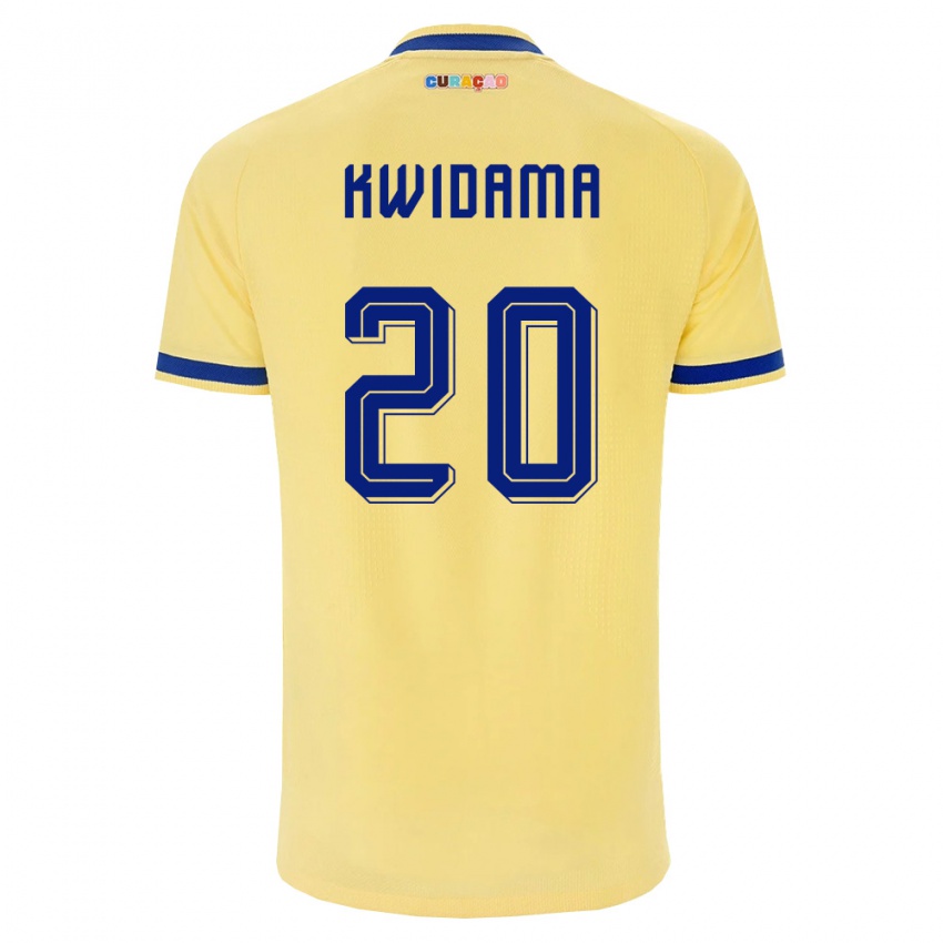 נשים קוראסאו Jowendrick Kwidama #20 צהוב כהה ורוד הרחק ג'רזי 26-28 חולצה קצרה