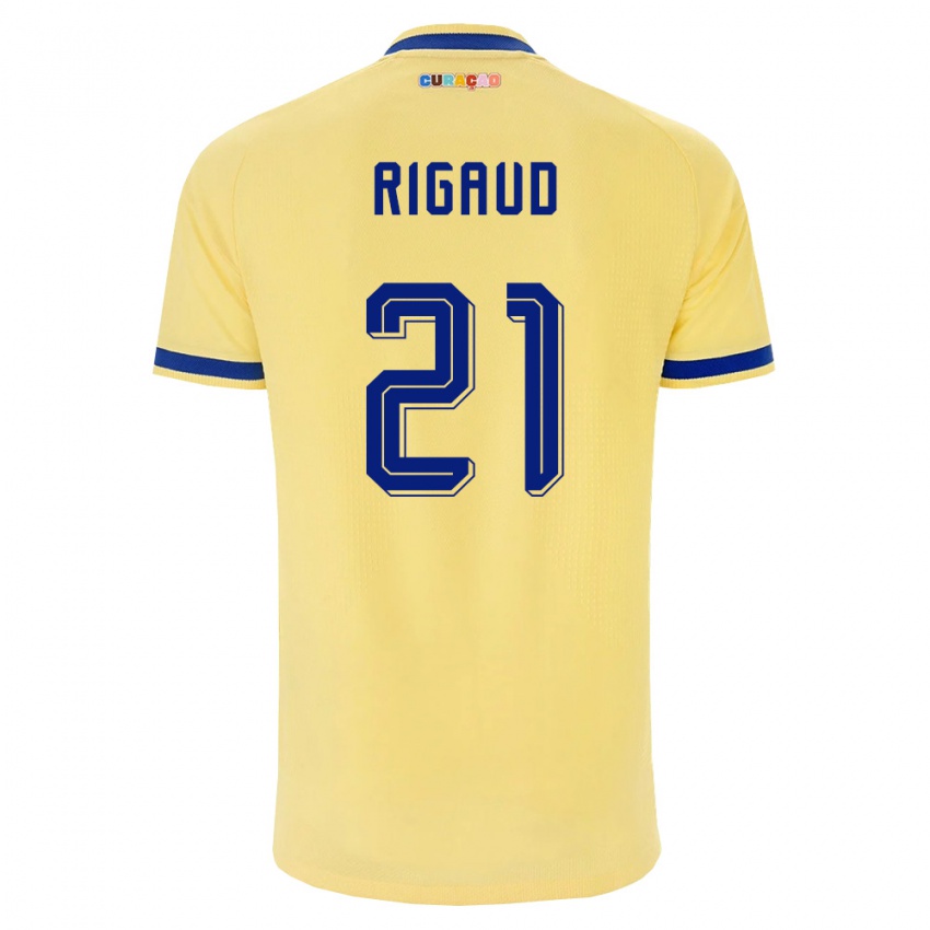 נשים קוראסאו Jean-Jacques Rigaud #21 צהוב כהה ורוד הרחק ג'רזי 26-28 חולצה קצרה