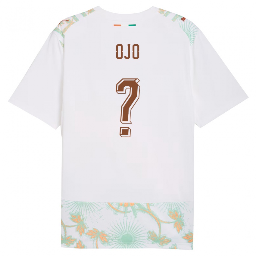 נשים חוף השנהב Ashiraf Ojo #0 לבן כתום ירוק הרחק ג'רזי 26-28 חולצה קצרה