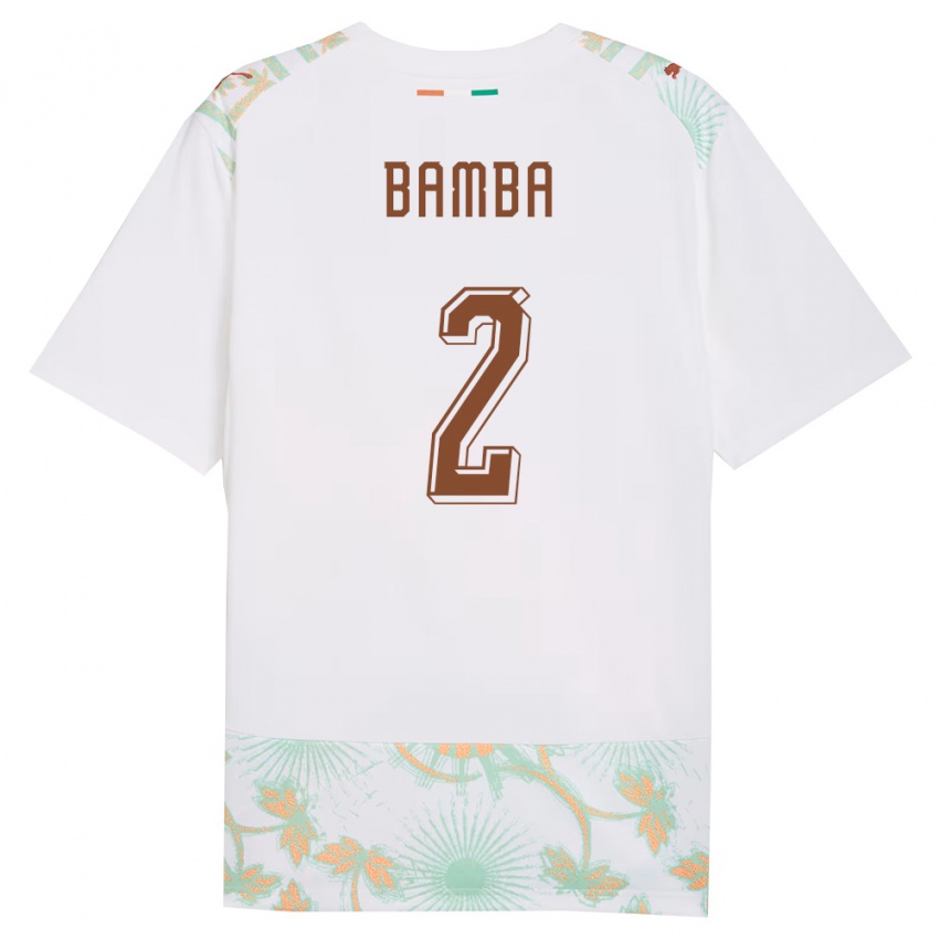 נשים חוף השנהב Goudouss Bamba #2 לבן כתום ירוק הרחק ג'רזי 26-28 חולצה קצרה