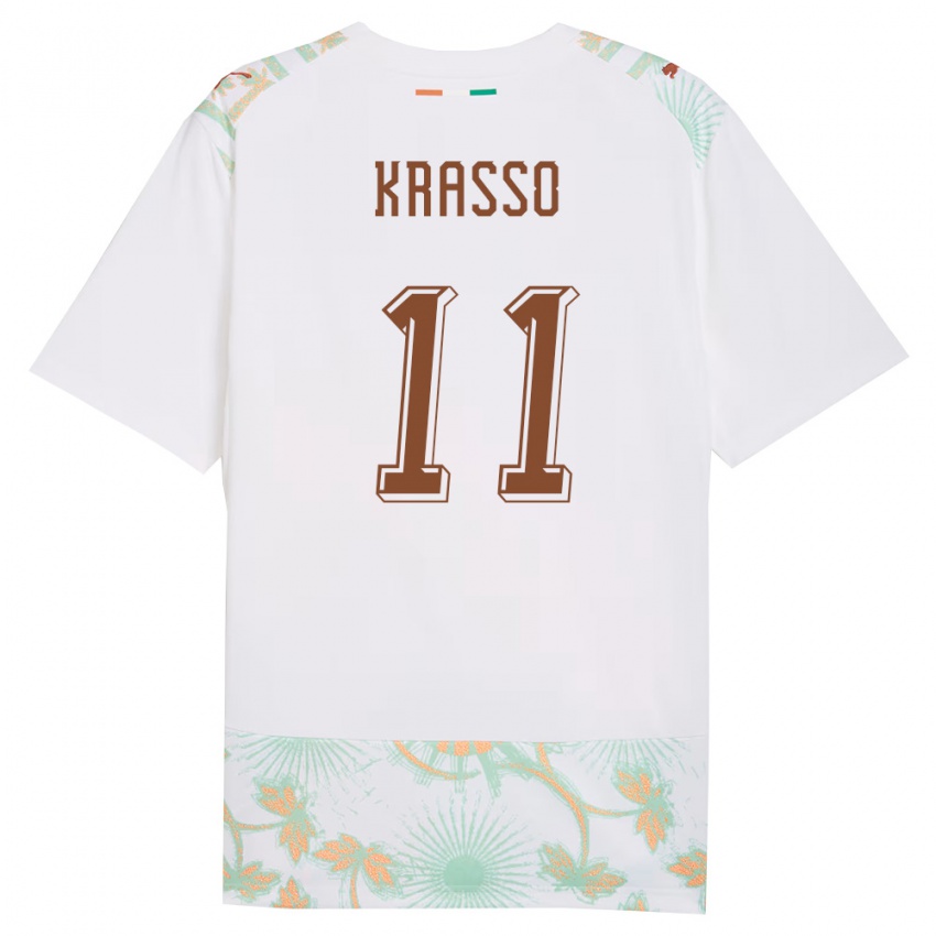 נשים חוף השנהב ז'אן-פיליפ קראסו #11 לבן כתום ירוק הרחק ג'רזי 26-28 חולצה קצרה