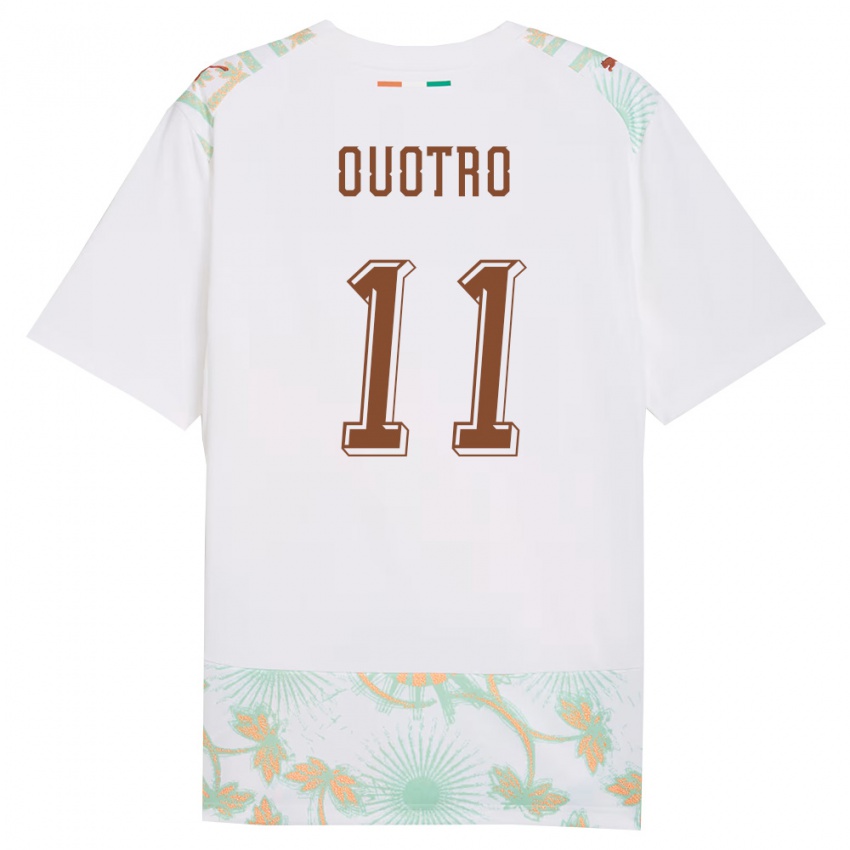 נשים חוף השנהב Patrick Ouotro #11 לבן כתום ירוק הרחק ג'רזי 26-28 חולצה קצרה