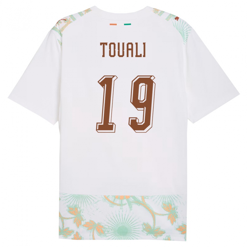 נשים חוף השנהב Tape Touali #19 לבן כתום ירוק הרחק ג'רזי 26-28 חולצה קצרה