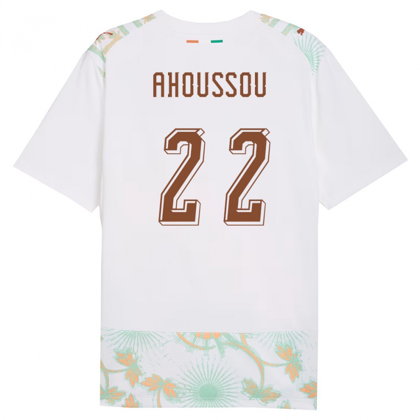 נשים חוף השנהב אנז׳ אהוסו #22 לבן כתום ירוק הרחק ג'רזי 26-28 חולצה קצרה