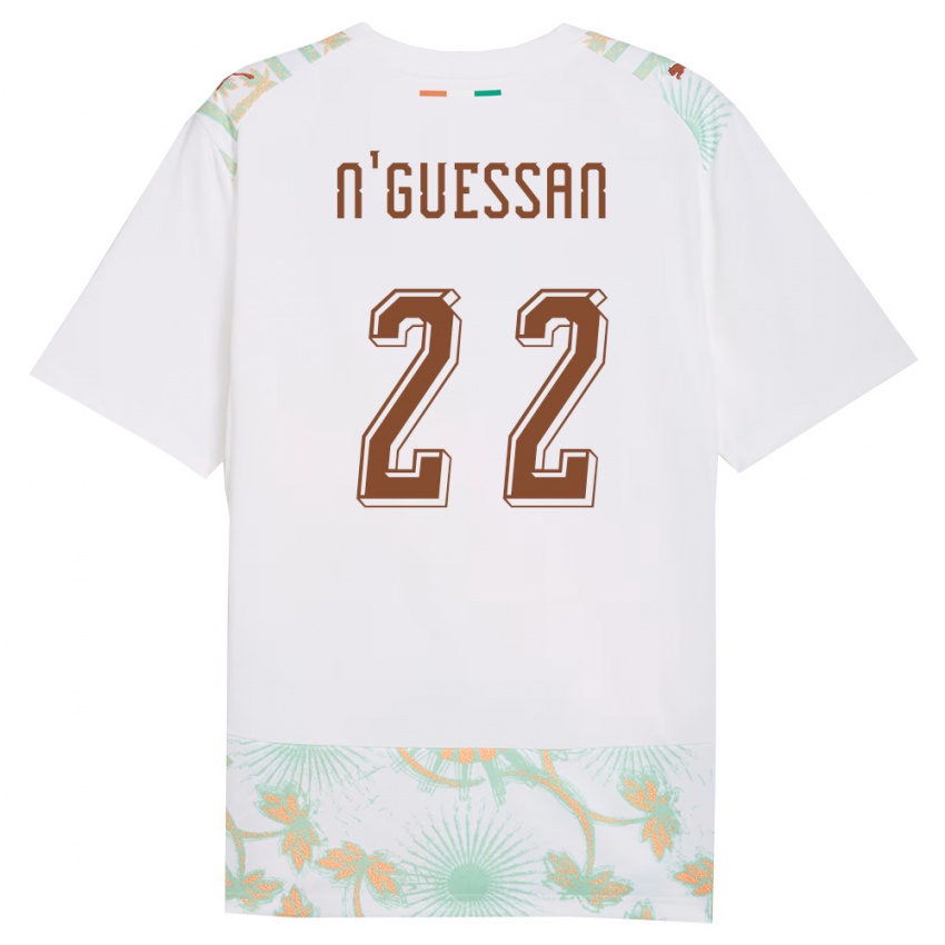 נשים חוף השנהב Yohan N'guessan #22 לבן כתום ירוק הרחק ג'רזי 26-28 חולצה קצרה