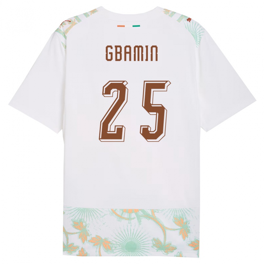 נשים חוף השנהב ז'אן-פיליפ גבאמין #25 לבן כתום ירוק הרחק ג'רזי 26-28 חולצה קצרה