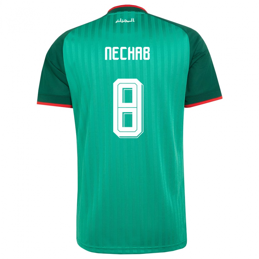 נשים אלג'יריה Walid Nechab #8 ירוק אדום לבן הרחק ג'רזי 26-28 חולצה קצרה