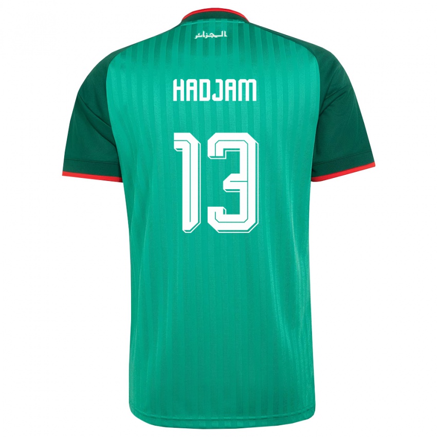 נשים אלג'יריה ז'אואן חדאם #13 ירוק אדום לבן הרחק ג'רזי 26-28 חולצה קצרה