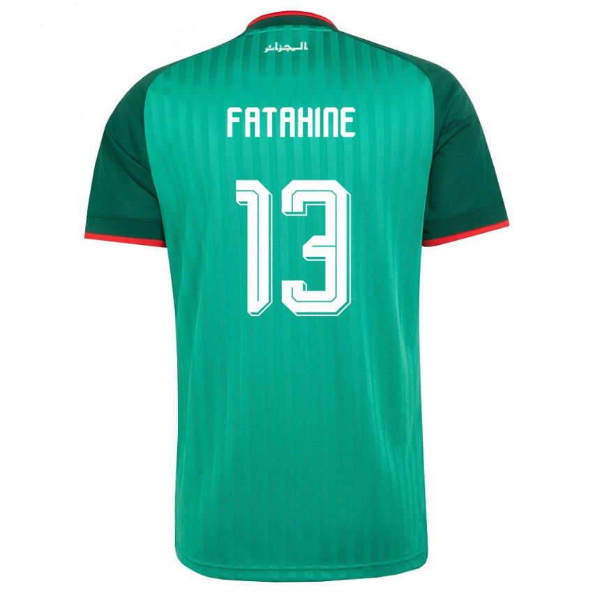 נשים אלג'יריה Anis Fatahine #13 ירוק אדום לבן הרחק ג'רזי 26-28 חולצה קצרה