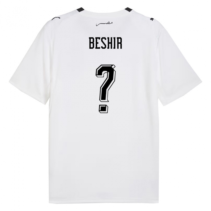 נשים מצרים Youssef Beshir #0 לבן אפור שחור הרחק ג'רזי 26-28 חולצה קצרה