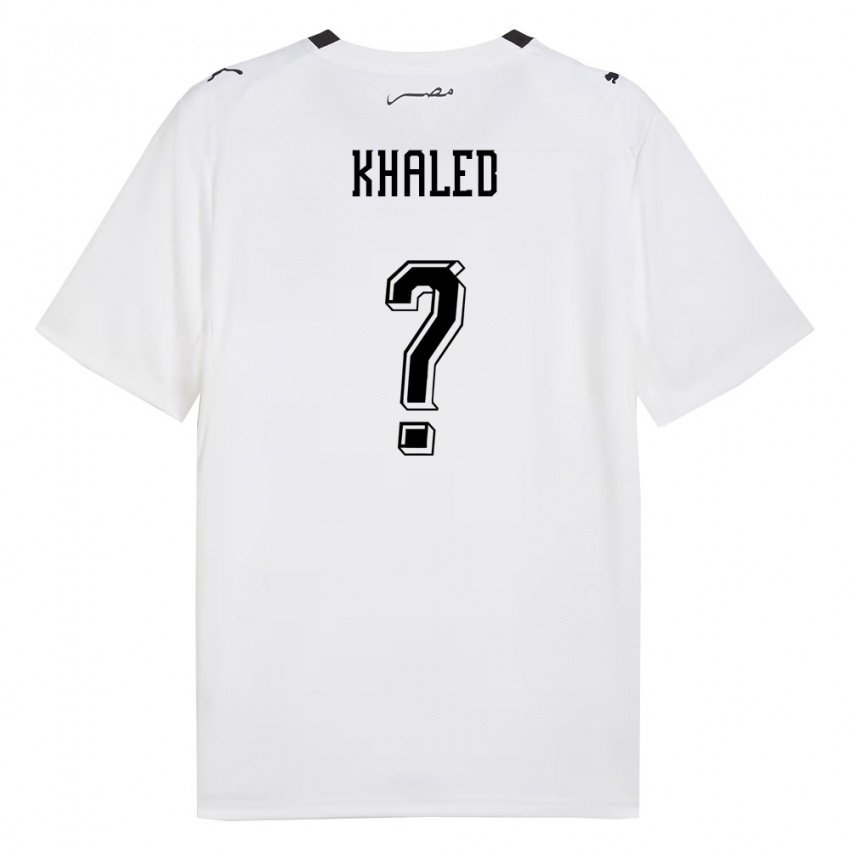 נשים מצרים Maher Khaled #0 לבן אפור שחור הרחק ג'רזי 26-28 חולצה קצרה