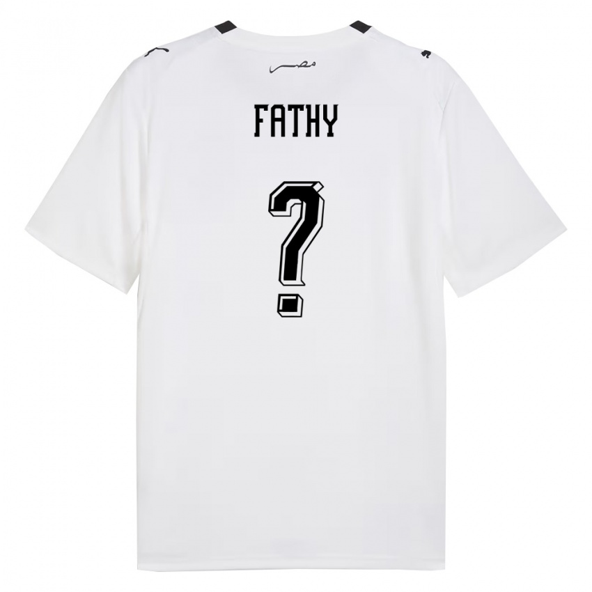 נשים מצרים Asem Fathy #0 לבן אפור שחור הרחק ג'רזי 26-28 חולצה קצרה