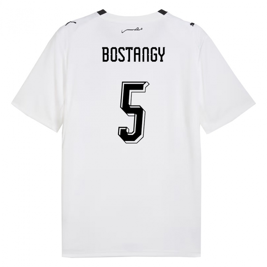 נשים מצרים Abdallah Bostangy #5 לבן אפור שחור הרחק ג'רזי 26-28 חולצה קצרה