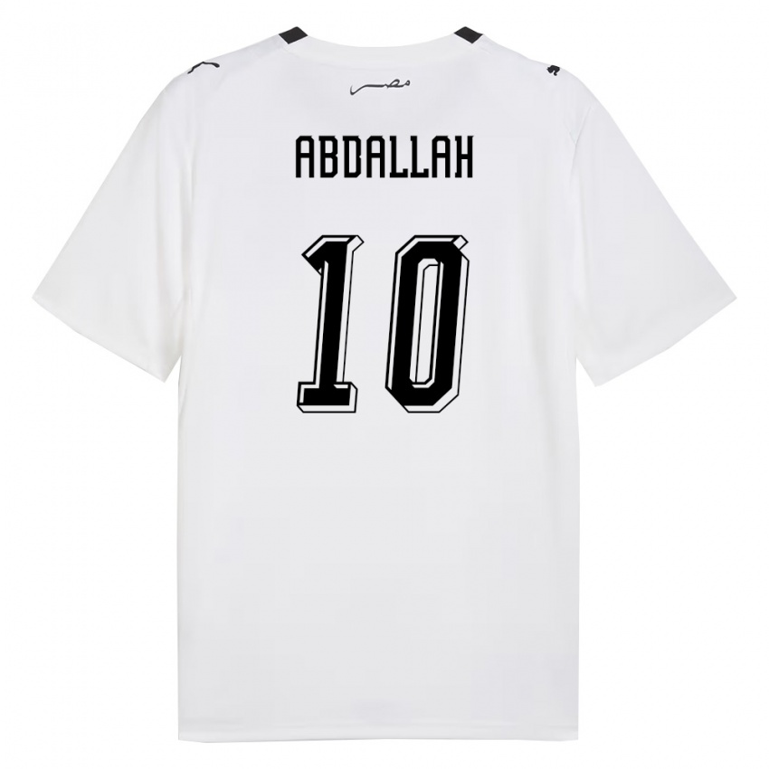 נשים מצרים Mohamed Abdallah #10 לבן אפור שחור הרחק ג'רזי 26-28 חולצה קצרה
