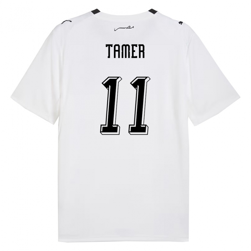 נשים מצרים Daniel Tamer #11 לבן אפור שחור הרחק ג'רזי 26-28 חולצה קצרה