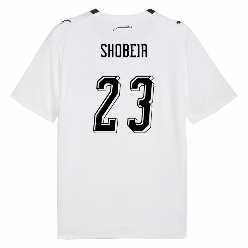 נשים מצרים Oufa Shobeir #23 לבן אפור שחור הרחק ג'רזי 26-28 חולצה קצרה