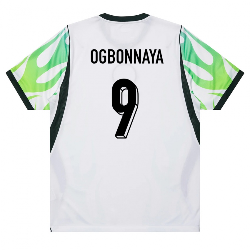 נשים ניגריה Sunday Ogbonnaya #9 לבן ירוק הרחק ג'רזי 26-28 חולצה קצרה