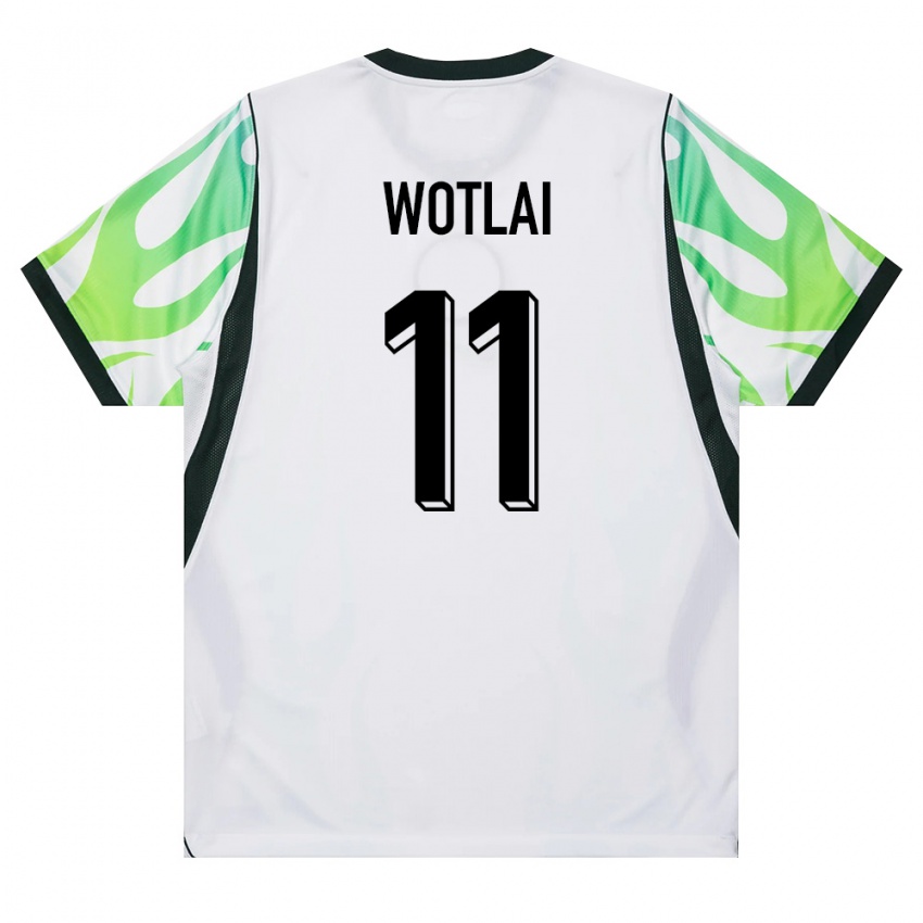 נשים ניגריה Daniel Wotlai #11 לבן ירוק הרחק ג'רזי 26-28 חולצה קצרה
