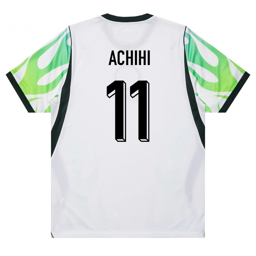 נשים ניגריה Orseer Achihi #11 לבן ירוק הרחק ג'רזי 26-28 חולצה קצרה