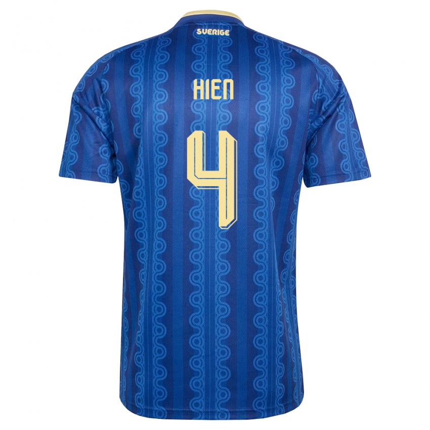 נשים שוודיה איסק היין #4 כחול כהה צהוב הרחק ג'רזי 26-28 חולצה קצרה