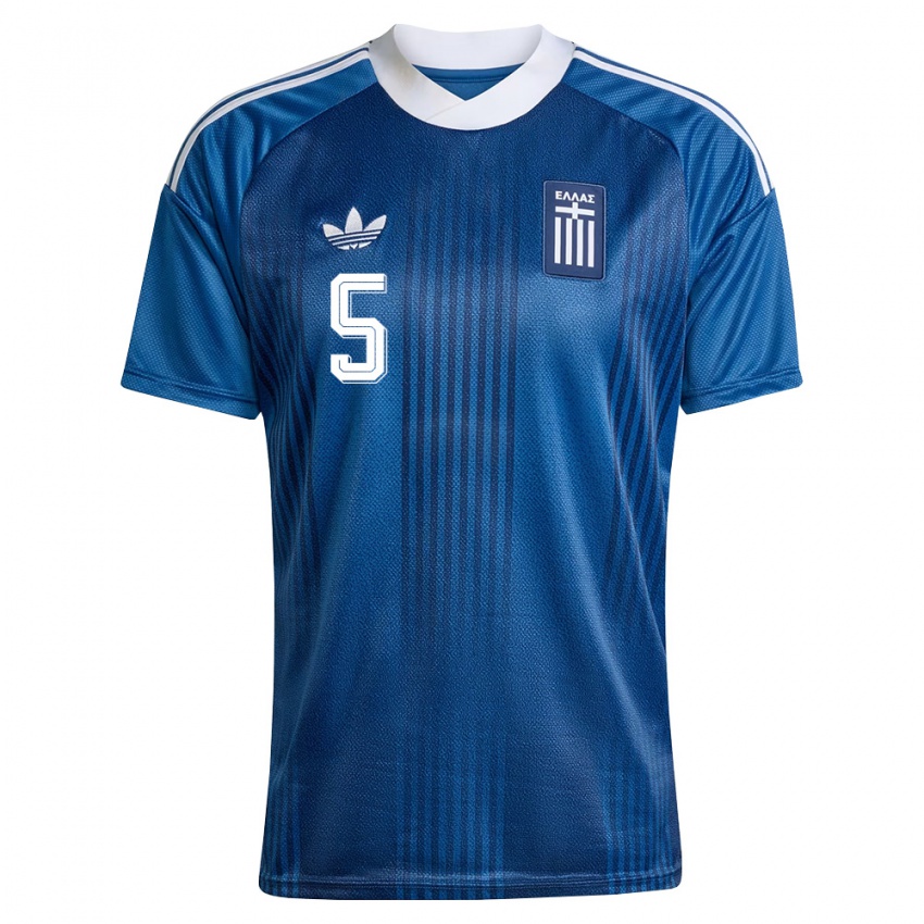 נשים יוון Georgios Kosidis #5 כהה כחול לבן הרחק ג'רזי 26-28 חולצה קצרה