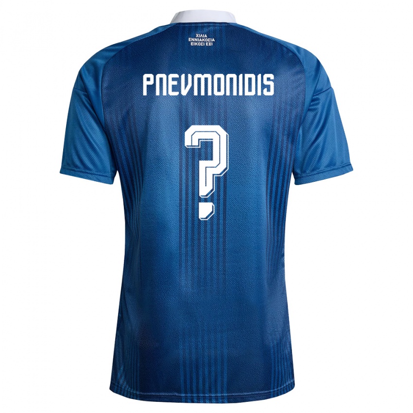 נשים יוון Stavros Pnevmonidis #0 כהה כחול לבן הרחק ג'רזי 26-28 חולצה קצרה