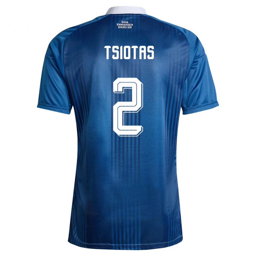 נשים יוון Pavlos Tsiotas #2 כהה כחול לבן הרחק ג'רזי 26-28 חולצה קצרה