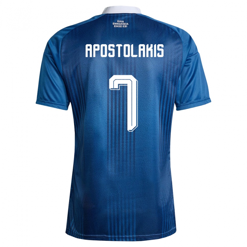 נשים יוון יאניס אפוסטולקיס #7 כהה כחול לבן הרחק ג'רזי 26-28 חולצה קצרה