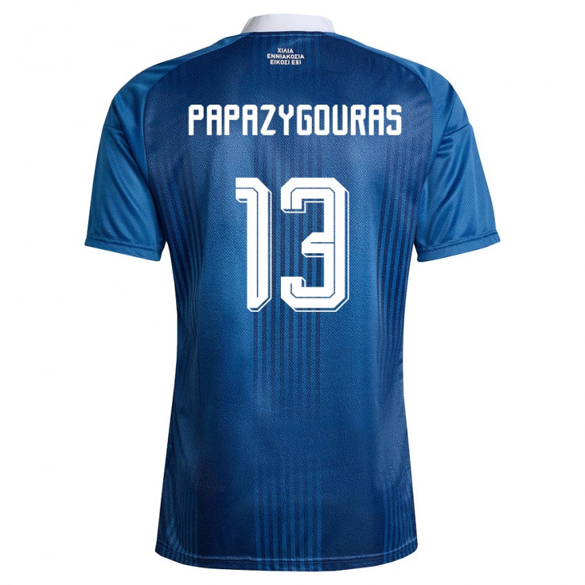 נשים יוון Dimitrios Papazygouras #13 כהה כחול לבן הרחק ג'רזי 26-28 חולצה קצרה