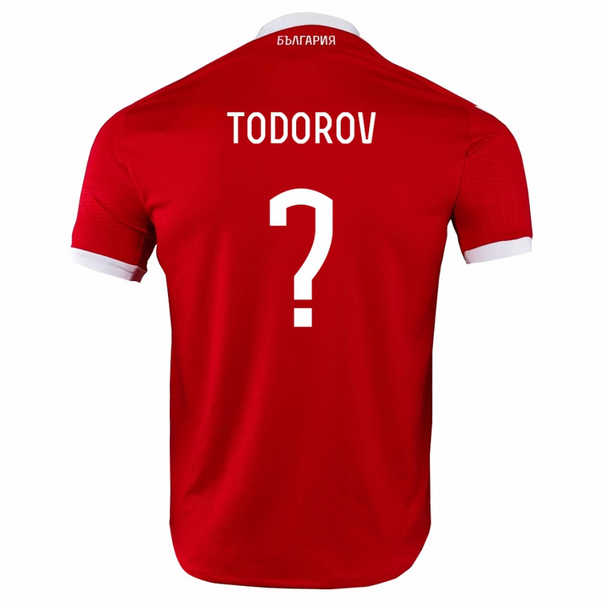 נשים בולגריה Vitomir Todorov #0 אדום לבן הרחק ג'רזי 26-28 חולצה קצרה