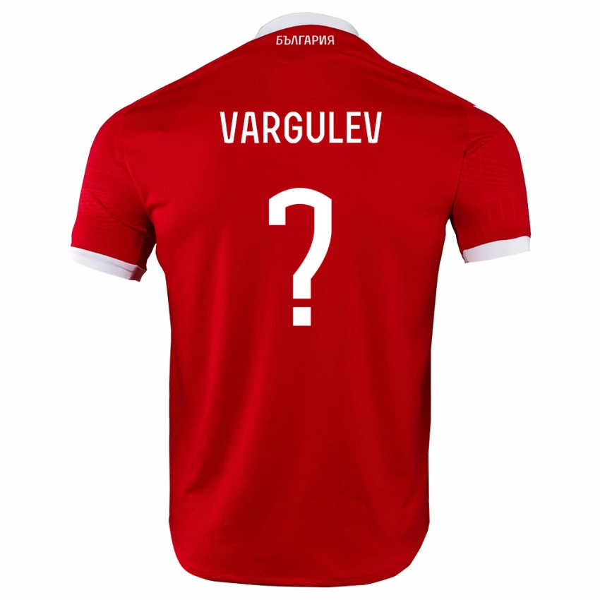 נשים בולגריה Vasil Vargulev #0 אדום לבן הרחק ג'רזי 26-28 חולצה קצרה